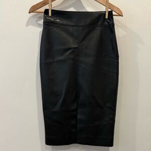 Babaton Black Faux Leather Midi Pencil Skirt – Size 00 (Aritzia)